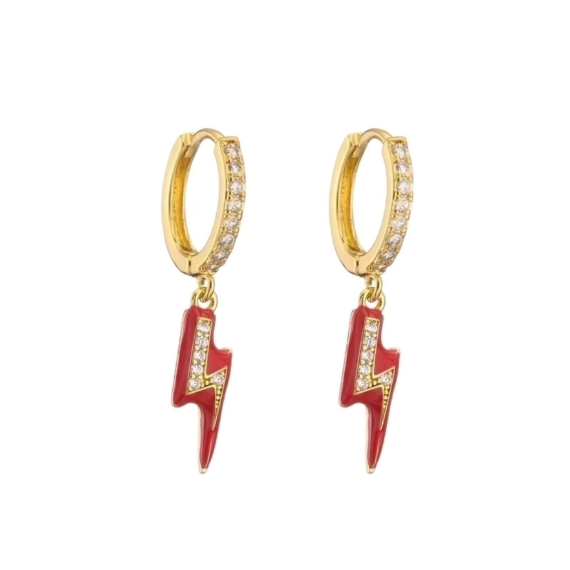 Cute Heart Plating Copper Zircon Copper Earrings