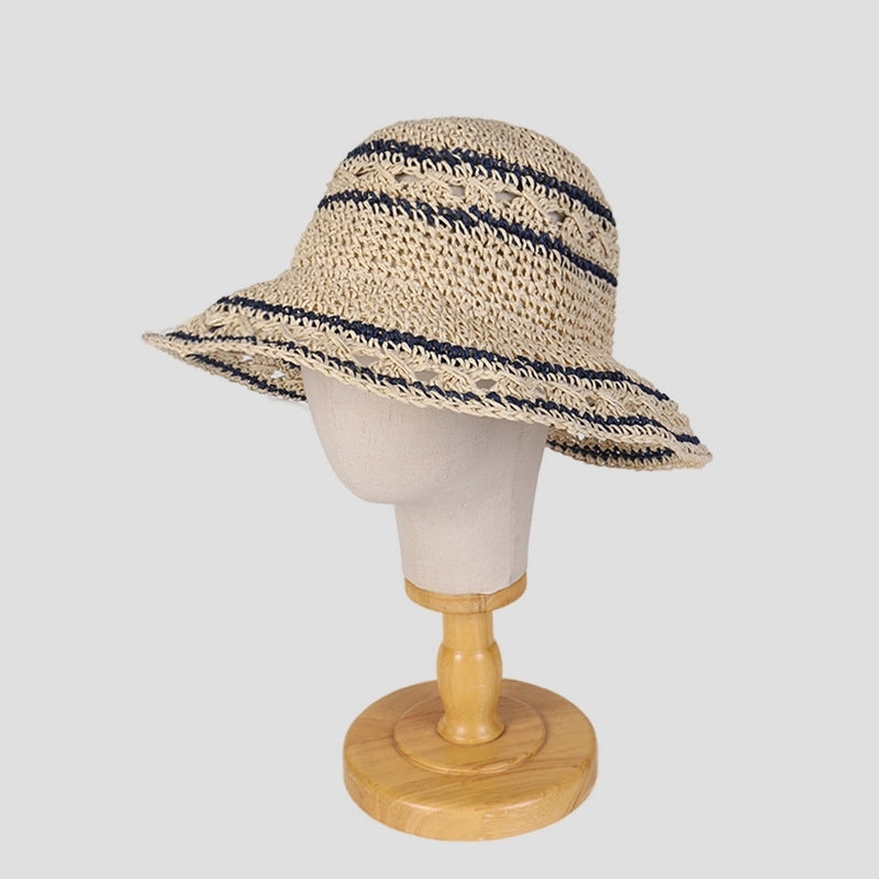 Women's Hawaiian Vacation Geometric Wide Eaves Straw Hat