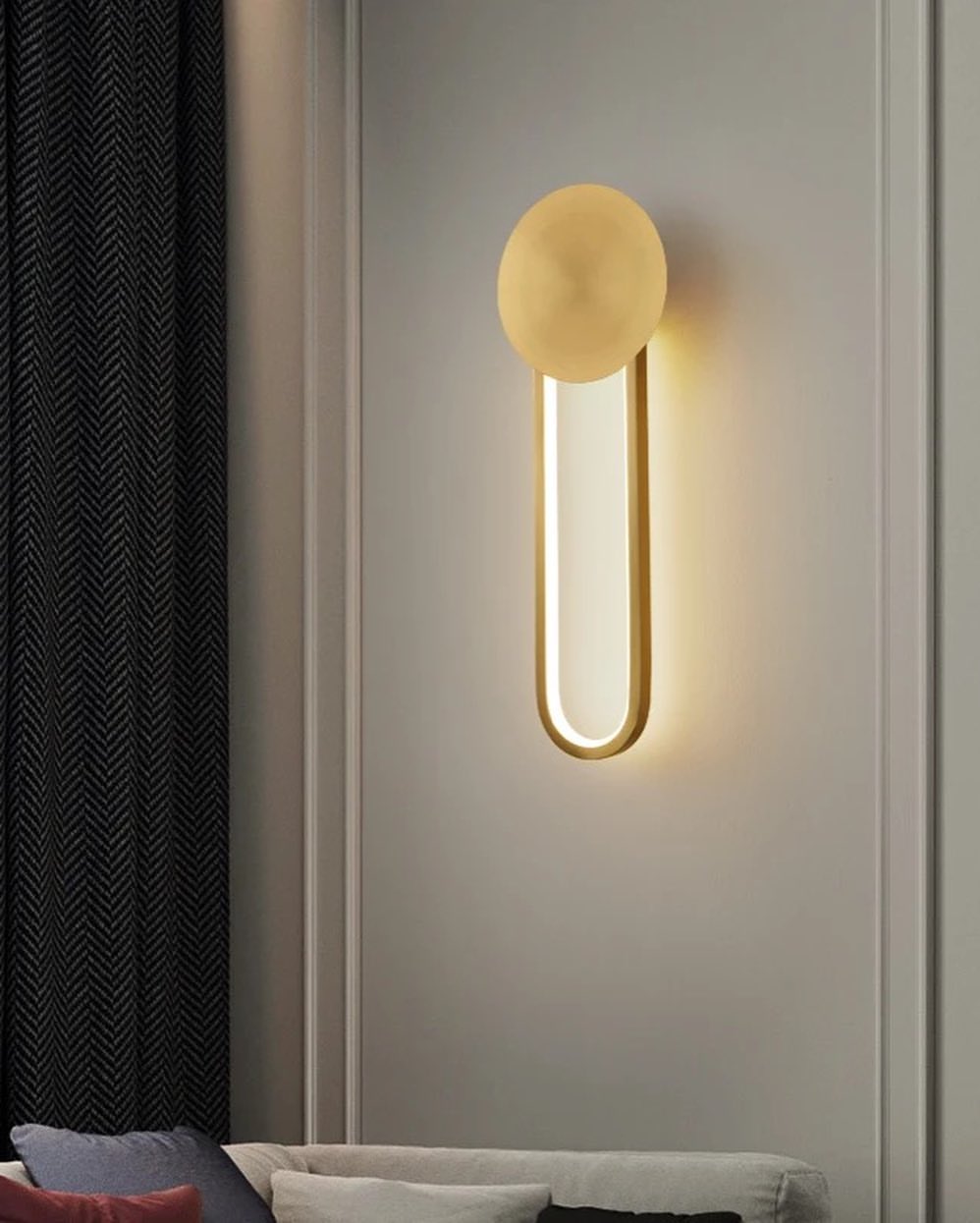 Modern LED Gold Wall Sconce for Living Room