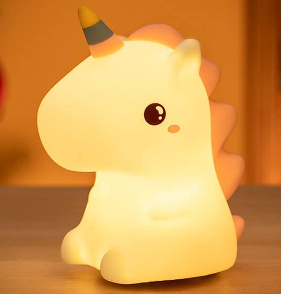 Squishy Silicone Unicorn LED Night Light - Perfect Gift for Kids and Girls