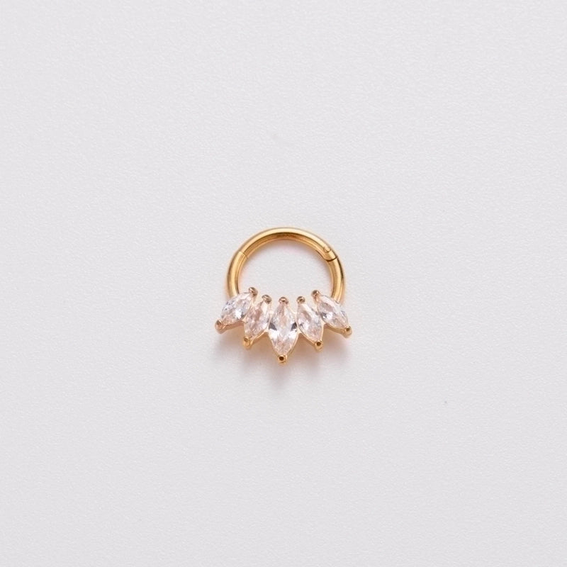 1 Piece Nose Rings & Studs Punk Solid Color 316L Stainless Steel  Copper Plating Inlay Zircon