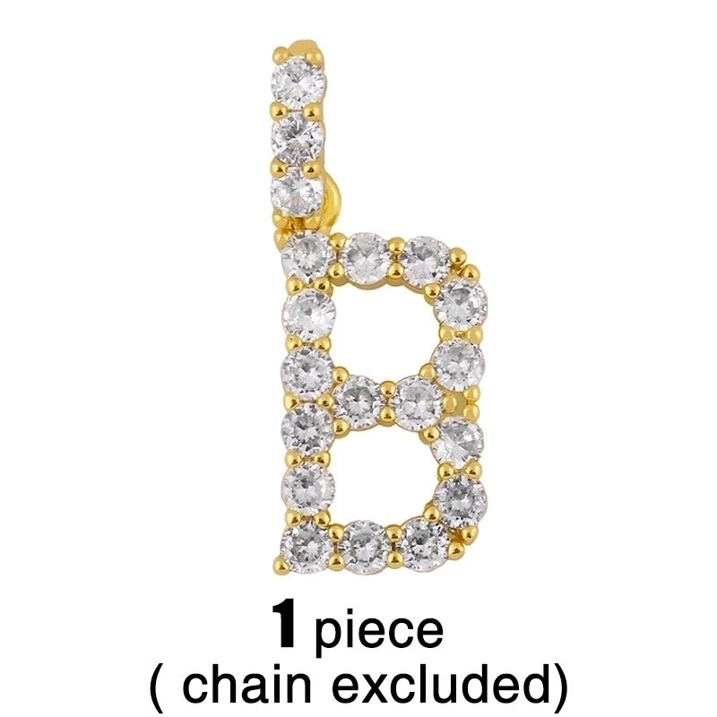 Copper Tennis Chain Inlaid Zircon Letter Necklace