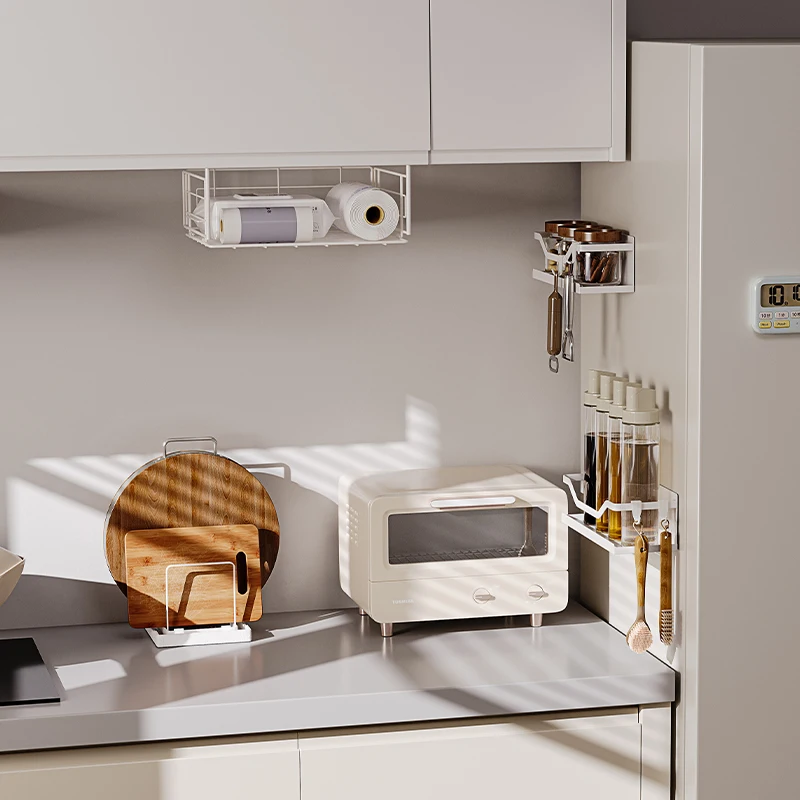 refrigerator magnetic storage rack kitchen supplies seasonings punch-free side storage artifact hanger