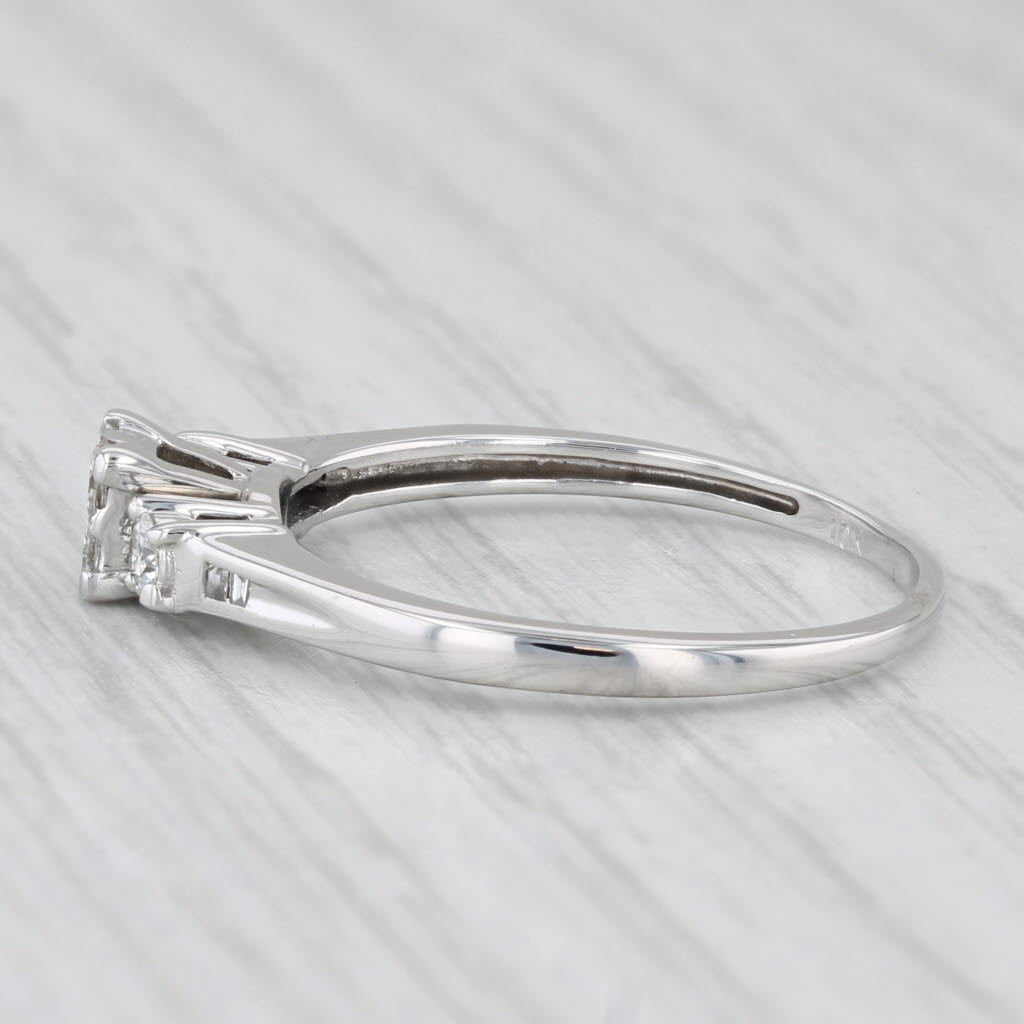 0.30ctw Princess Diamond Engagement Ring 10k White Gold Size 8.5