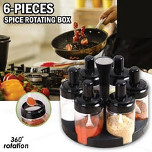 6 PIECES ROTATING SPICES JAR SET