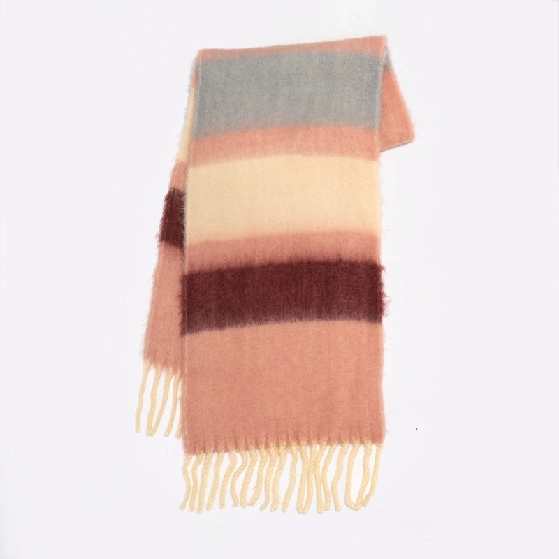 Women's Preppy Style Color Block Acrylic Printing Scarf
