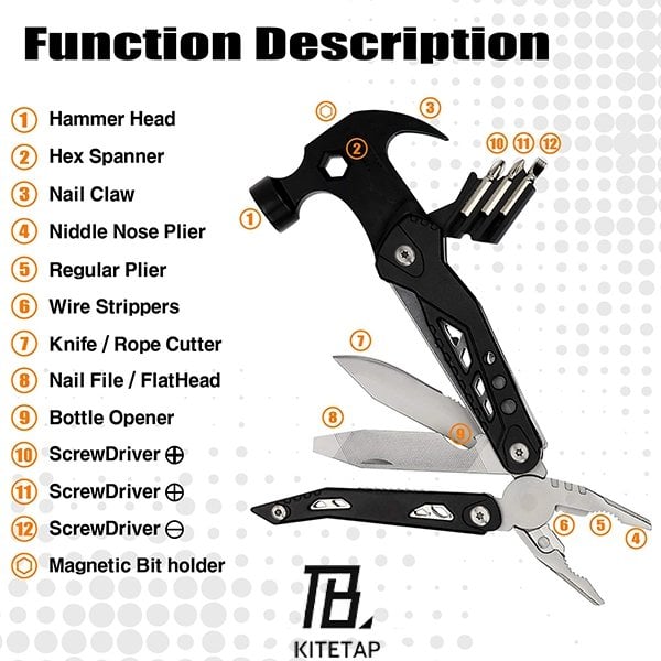 🔥HOT SALE NOW 49% OFF - Portable MultiTool With Hammer. Screwdrivers. Nail Puller