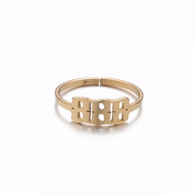 Fashion Number 201 Stainless Steel No Inlaid 18K Gold Plated Plating Open Ring