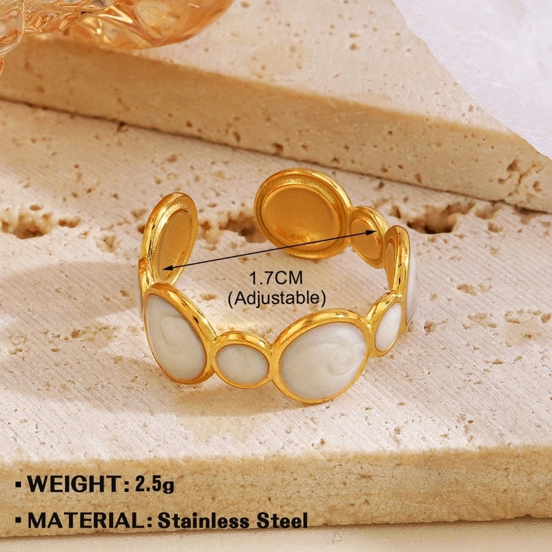 Minimalist Geometric 304 Stainless Steel Plating Open Rings