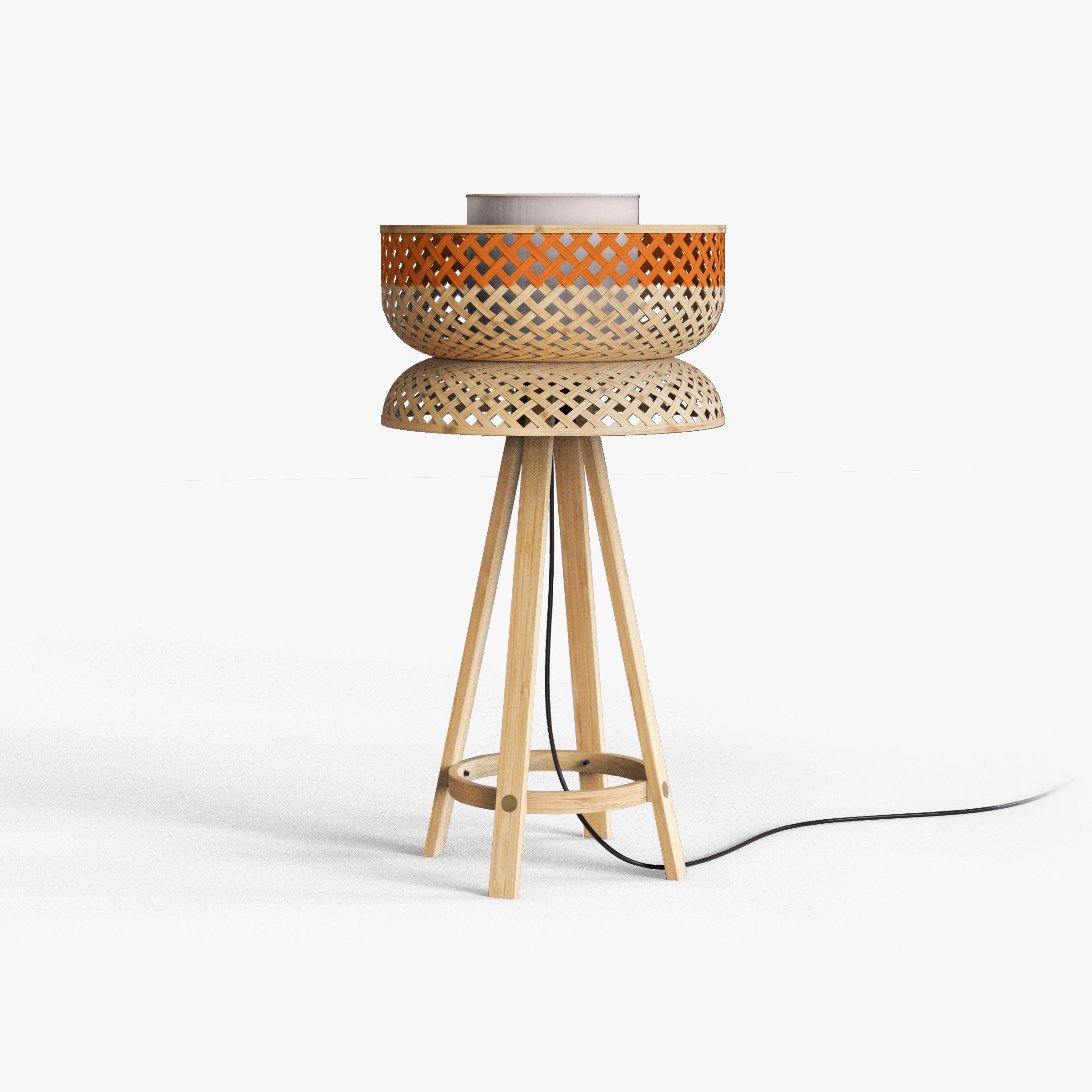 Lotus Table Lamp: Bamboo Table Lamp Handmade Cafe Lighting Restaurants Decor [40cm/16in(Dia) X 80cm/31.4in(H)]