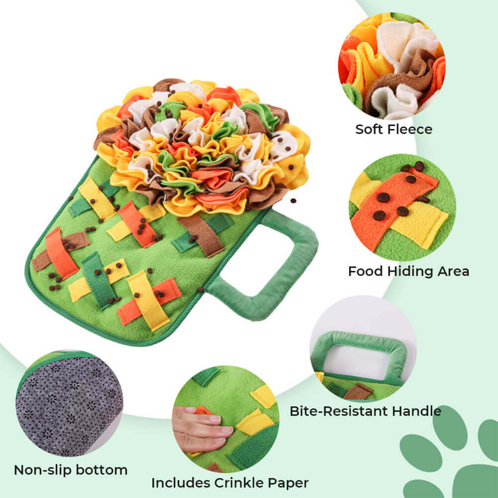 Pet Snuffle Mat Flower Wine Glass Shape Dog Slow Feeding Mat