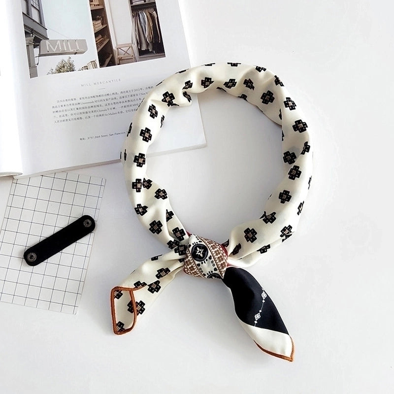 Unisex Sweet Stripe Silk Scarf