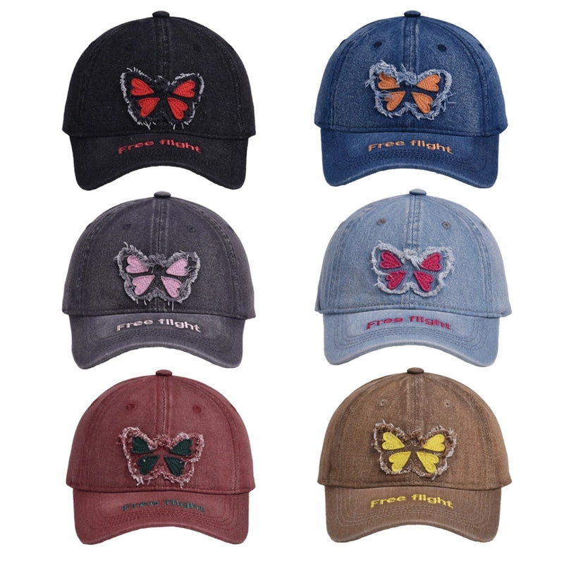 Women's Basic Modern Style Classic Style Butterfly Curved Eaves Baseball Cap