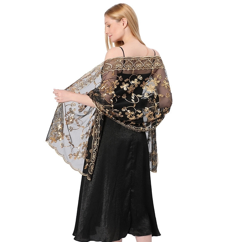 Hot New Arrival Sequin Shawl Wedding Dress Evening Dress Cheongsam Shawl Bridesmaid Shawl Scarf Women