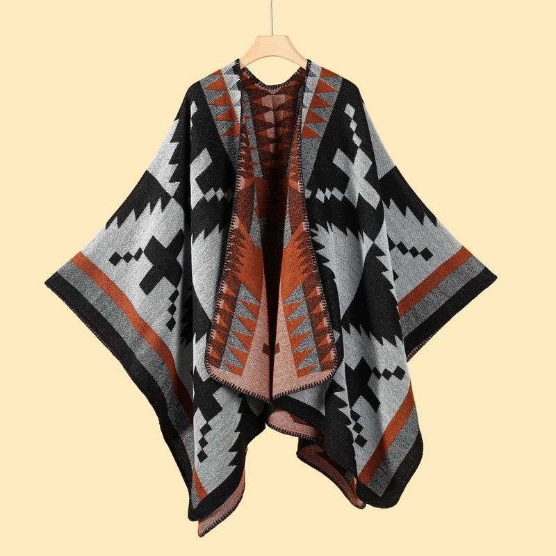 Women's Retro Graffiti Polyester Acrylic Oil Painting Shawl
