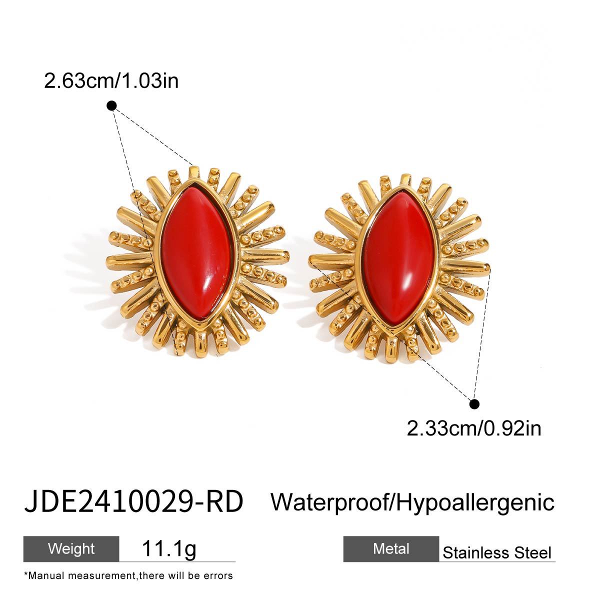 Stainless Steel Agate Earrings Niche Retro Earrings Titanium Steel Earrings Earrings