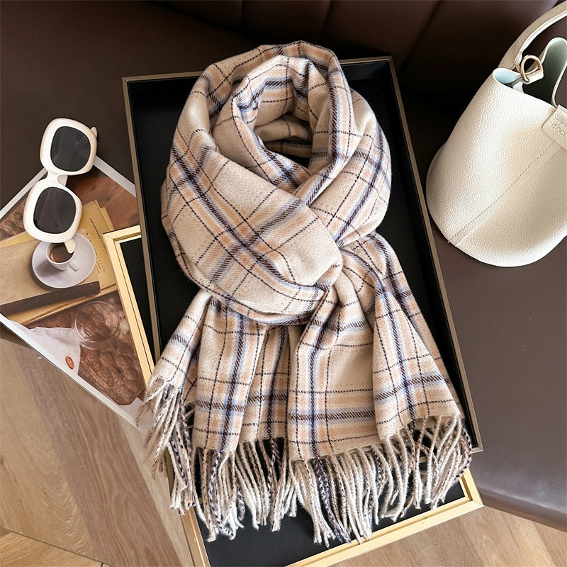 Unisex Business Basic Minimalist Tassel Imitation Cashmere Polyester Scarf