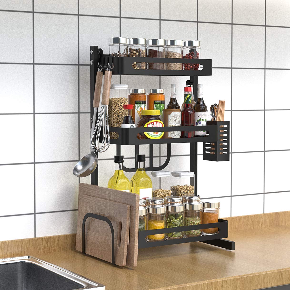 Kitchen Spice Rack.3-Tier Countertop Spice Rack