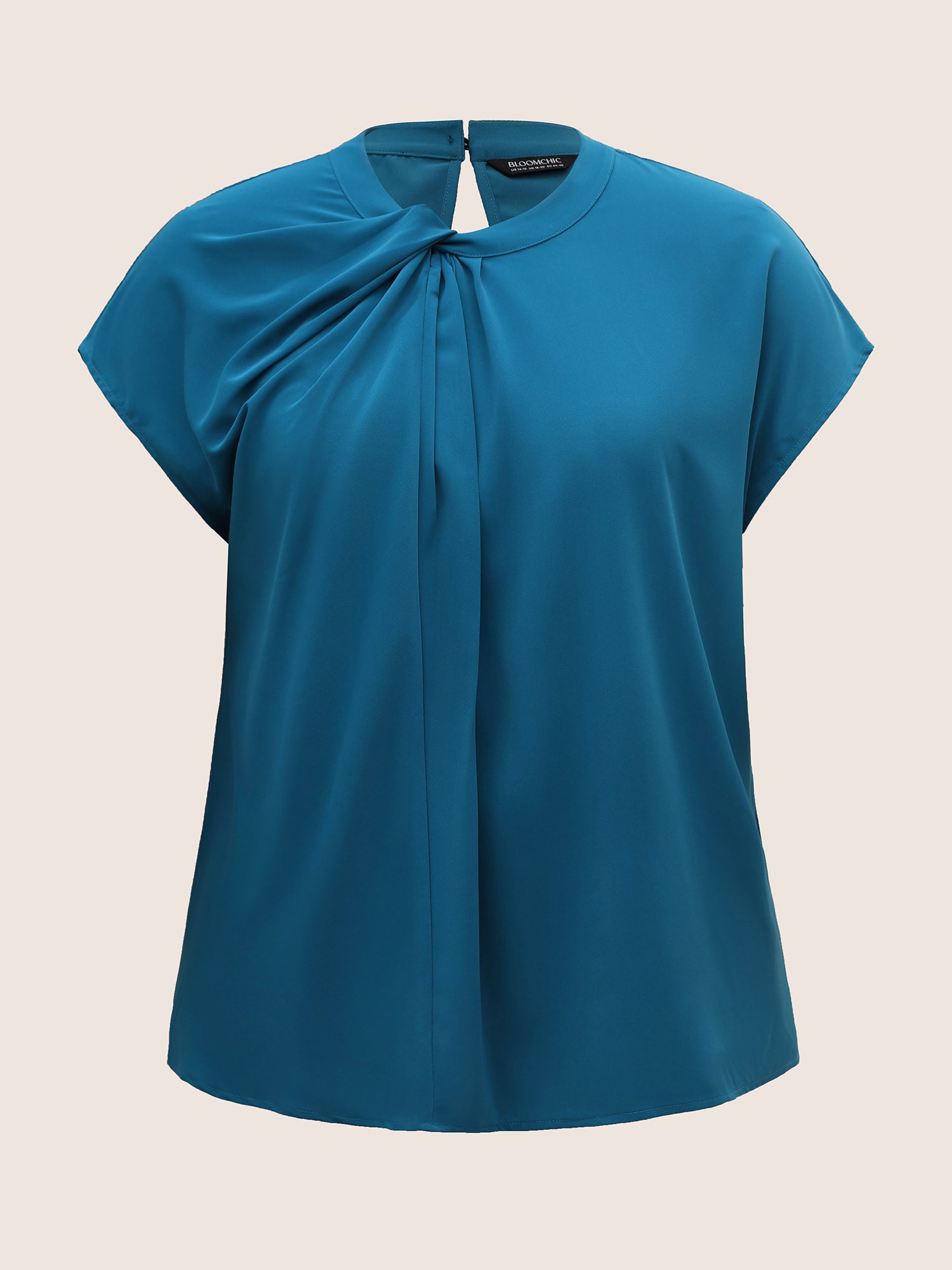 Twist Front Pleated Dolman Sleeve Blouse