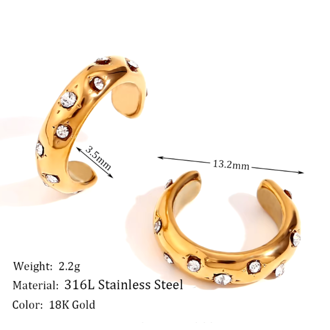 Chunky diamond ear cuff - Gold
