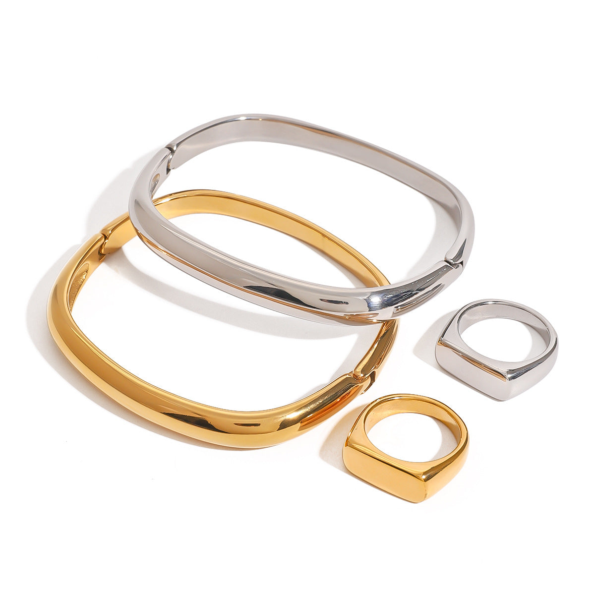 Stainless Steel Plain Ring Bracelet Geometric Ring Niche Bracelet Titanium Steel Hand Jewelry