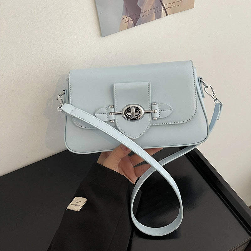 Women's Medium Pu Leather Solid Color Vintage Style Classic Style Square Magnetic Buckle Shoulder Bag