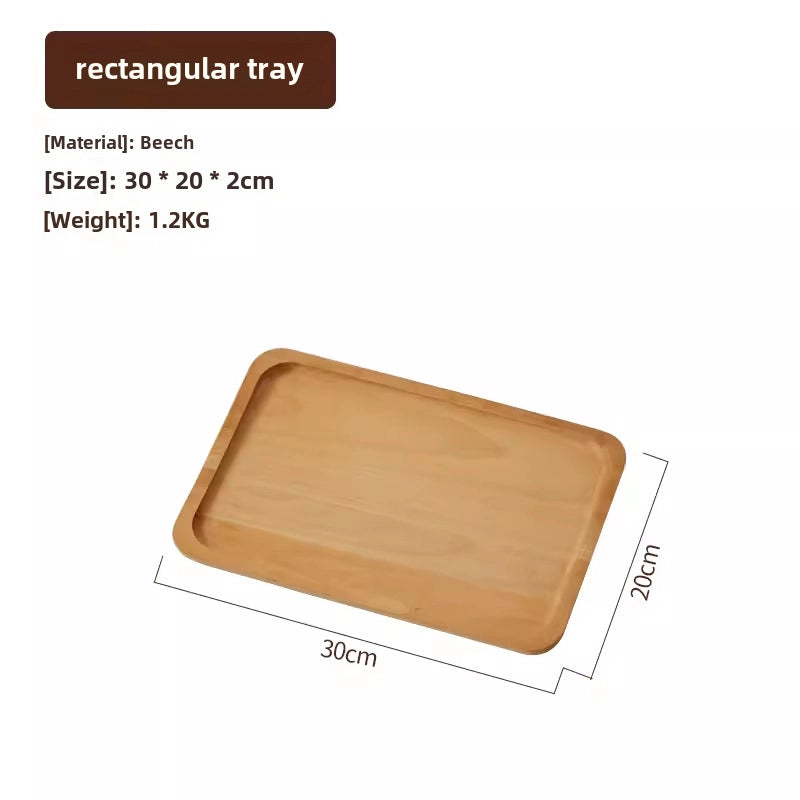 Oval Wooden Tray Solid Wood Rectangular Plate Black Walnut Afternoon Tea Coffee Tray Exquisite Small Tray