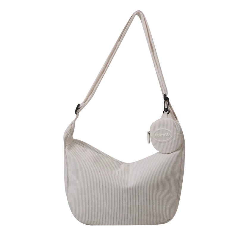 Women's All Seasons Canvas Solid Color Vintage Style Square Zipper Shoulder Bag