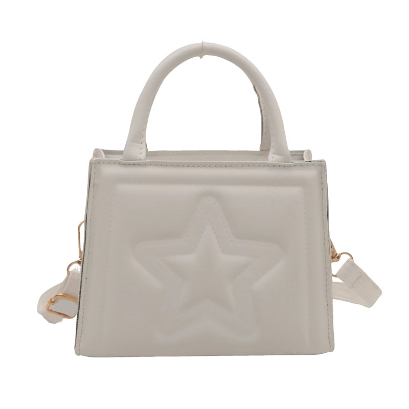 Women's Pu Leather Star Solid Color Streetwear Square Zipper Shoulder Bag Crossbody Bag
