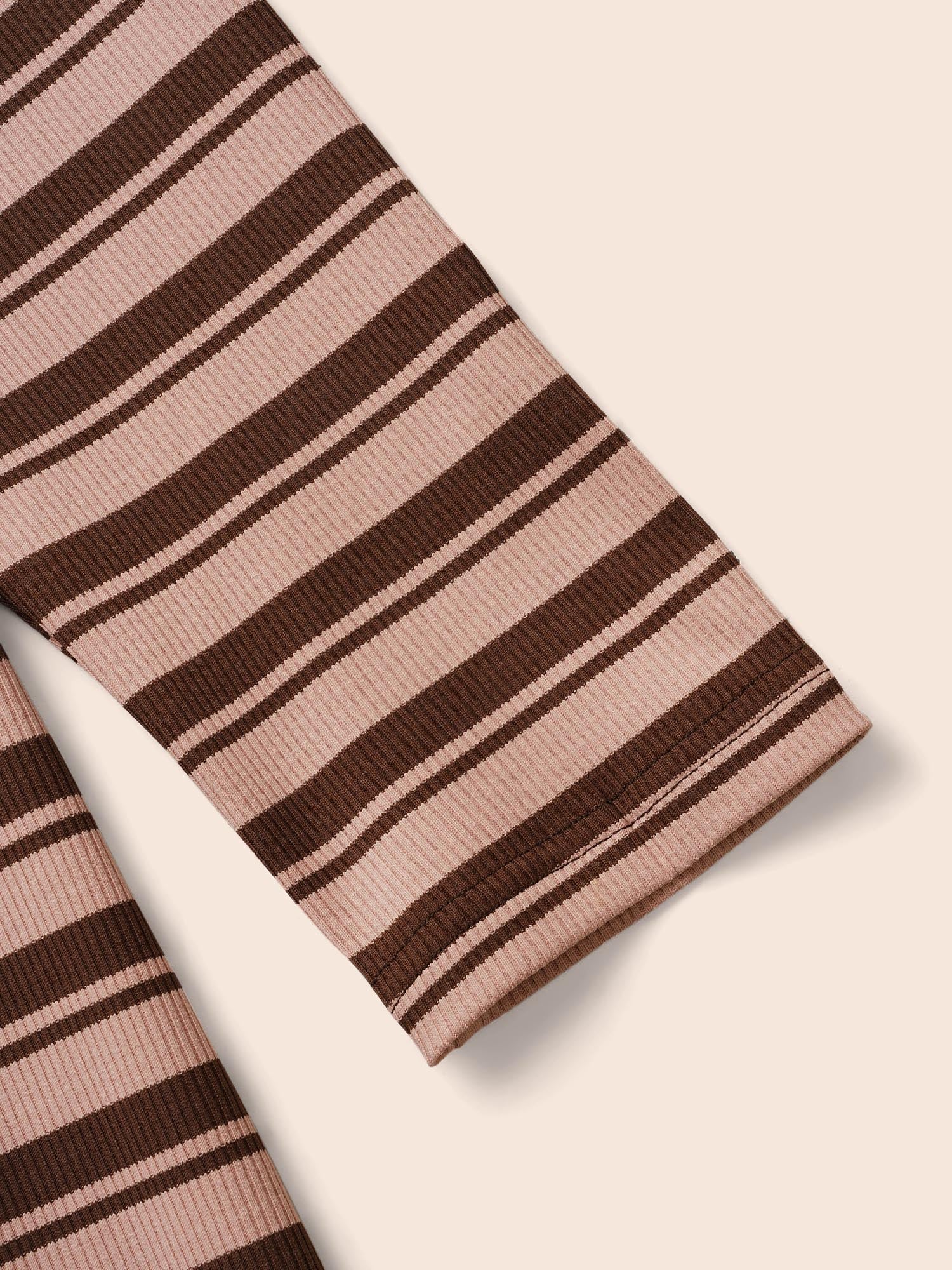 U Neck Striped Pit Strip Dress