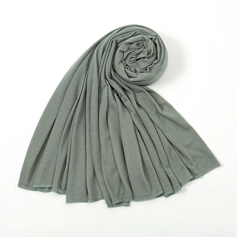 Women's Minimalist Solid Color Mercerized Cotton Winter Scarves
