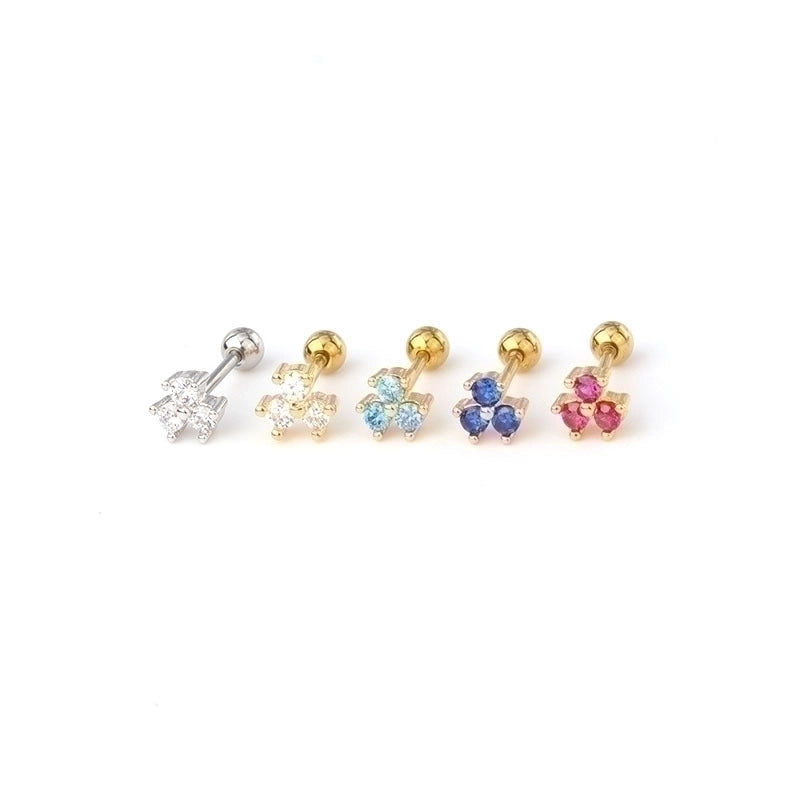 Ear Cartilage Rings & Studs Fashion Geometric Copper Plating Artificial Gemstones