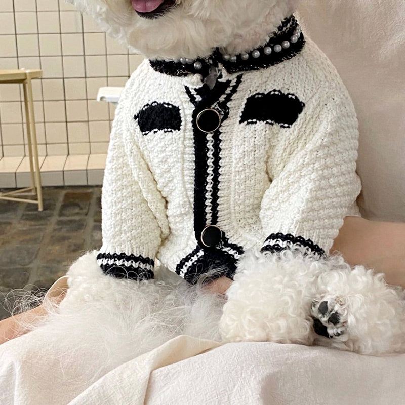 Pearl Knitted Sweet Dog Cat Sweater Coat