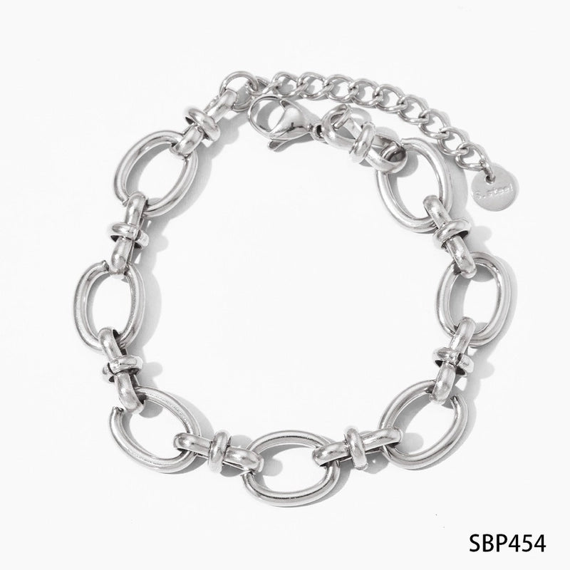 3 Pieces Casual Geometric Heart Shape 304 Stainless Steel 16K Gold Plated White Gold Plated Gold Plated Zircon Bracelets In Bulk