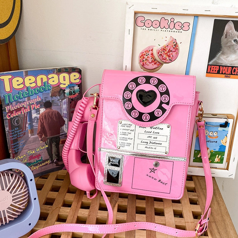 Women's Medium Pu Leather Digital Telephone Streetwear Square Flip Cover Crossbody Bag