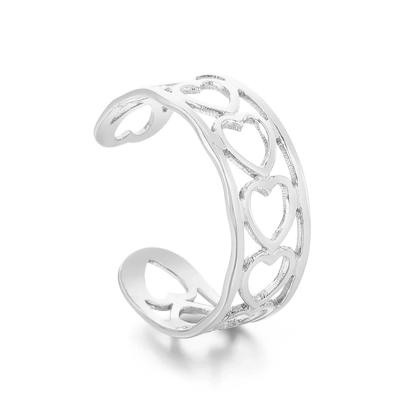 Minimalist Solid Color Titanium Steel 18K Gold Plated Polishing Open Rings