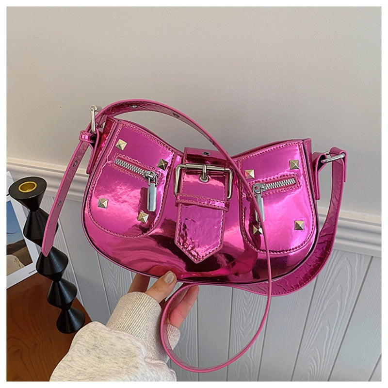Women's Medium Pu Leather Solid Color Streetwear Zipper Underarm Bag