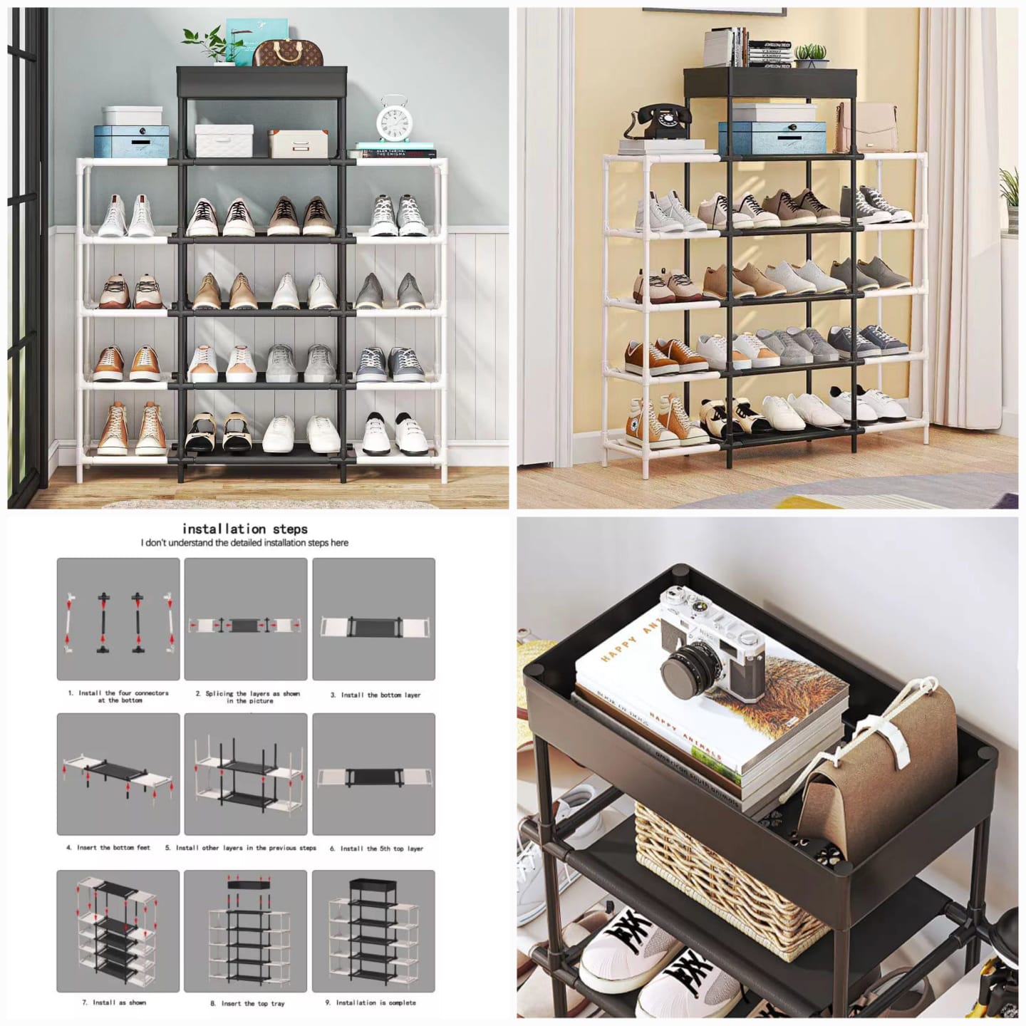 6 Layer Shelf Shoe Rack Metal