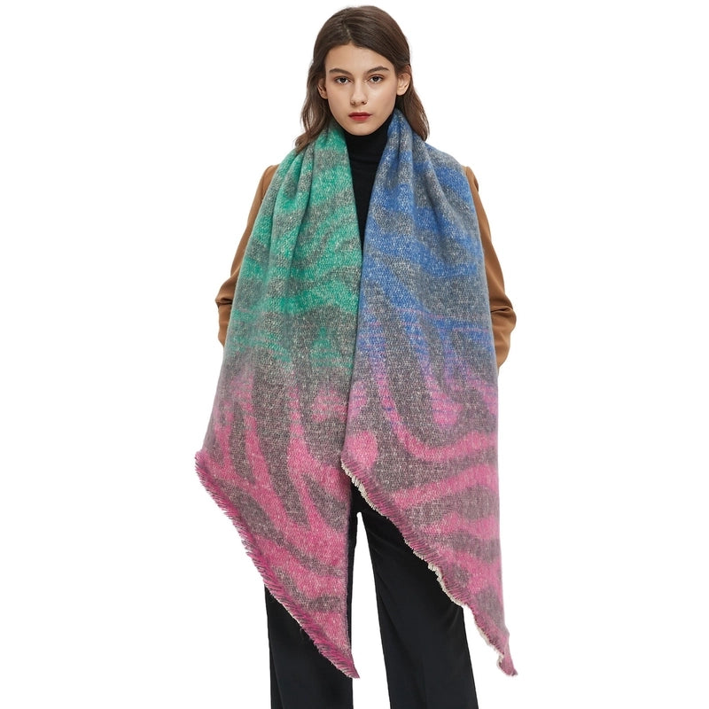 Women's Elegant Basic Color Block Polyester Scarf
