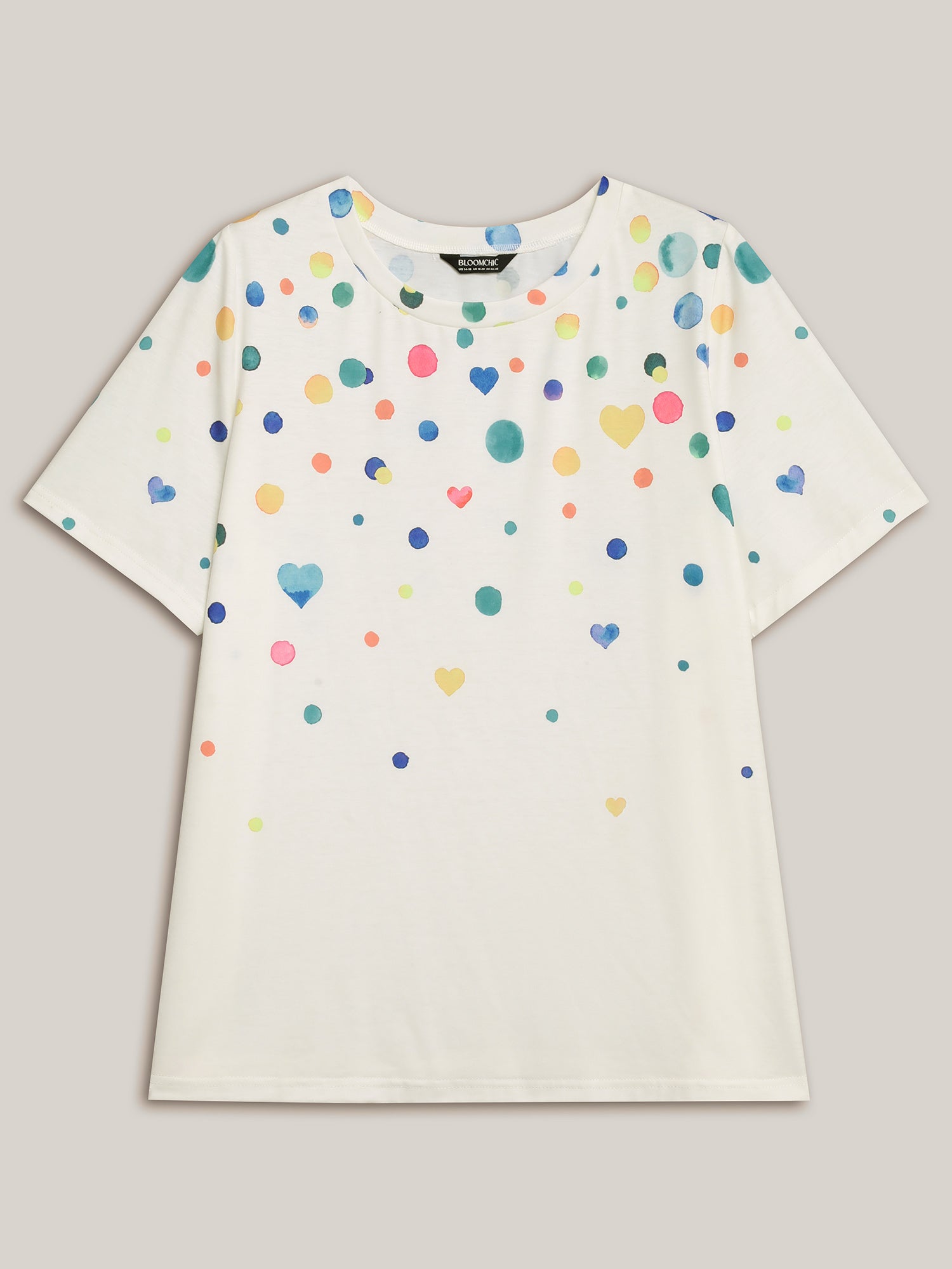 Geometric Print Crew Neck Fitted T-Shirt