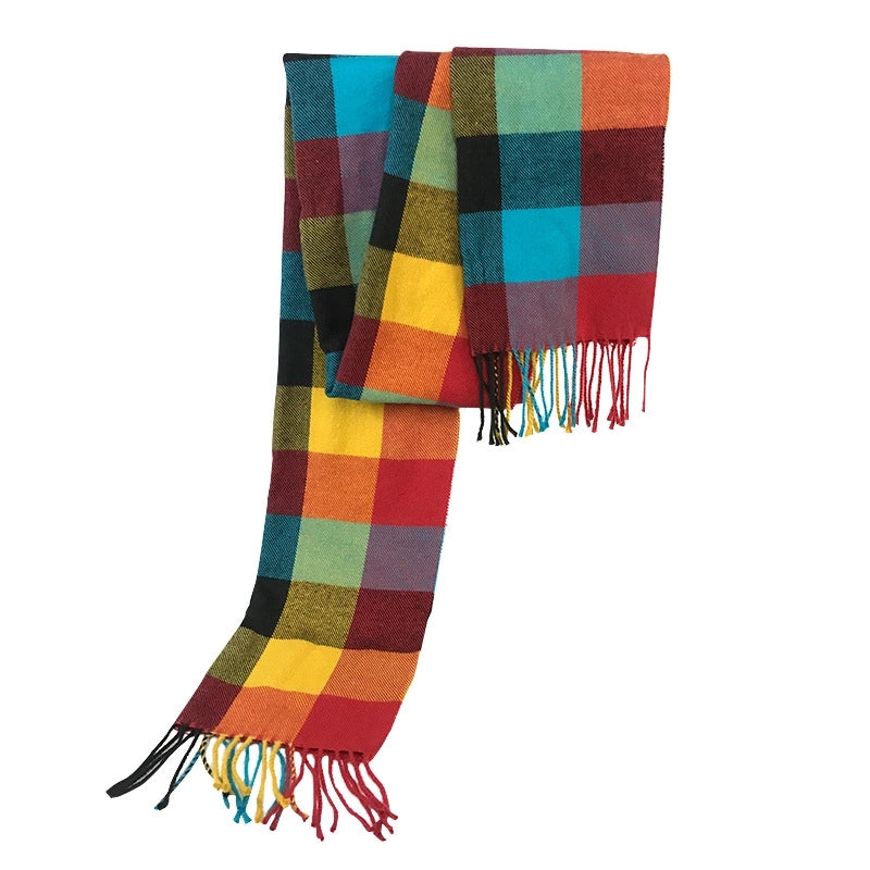 Autumn And Winter New Tassel Men's Scarf Double-sided Cashmere Scarf Long Tassel Warm Lovers Scarf