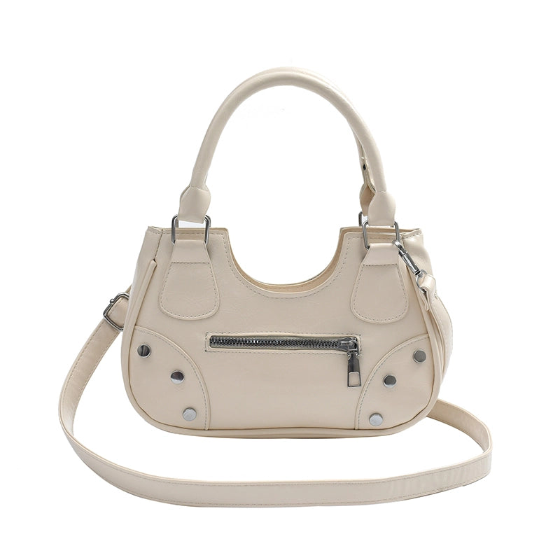 Women's Medium Pu Leather Solid Color Streetwear Zipper Underarm Bag