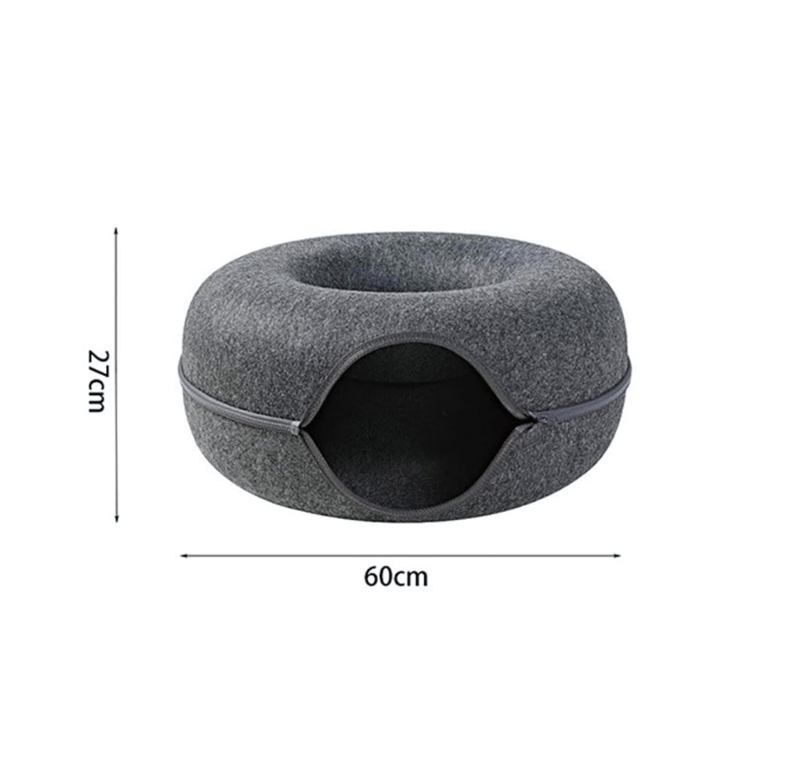 All-Season Donut-Shaped Felt Tunnel Cat Bed