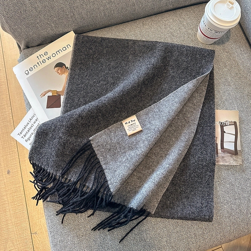 Unisex Elegant Solid Color Fleece Scarf