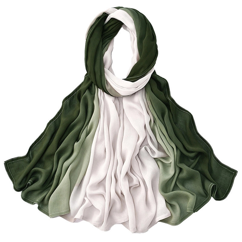 Women's Minimalist Color Block Rayon Printing Kerchief