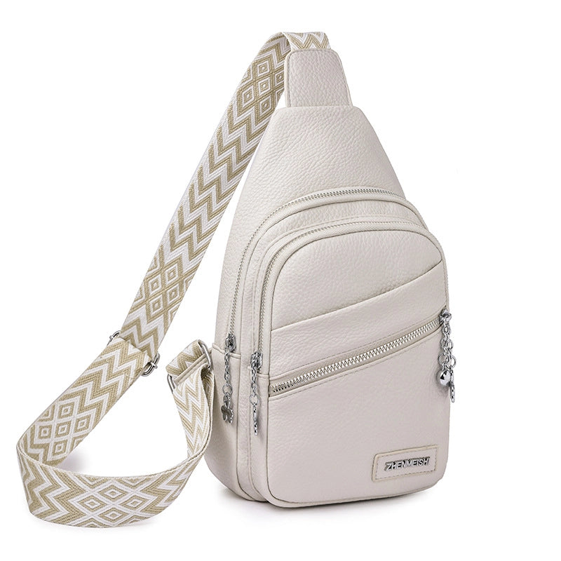 Women's Pu Leather Solid Color Elegant Bucket Zipper Fanny Pack