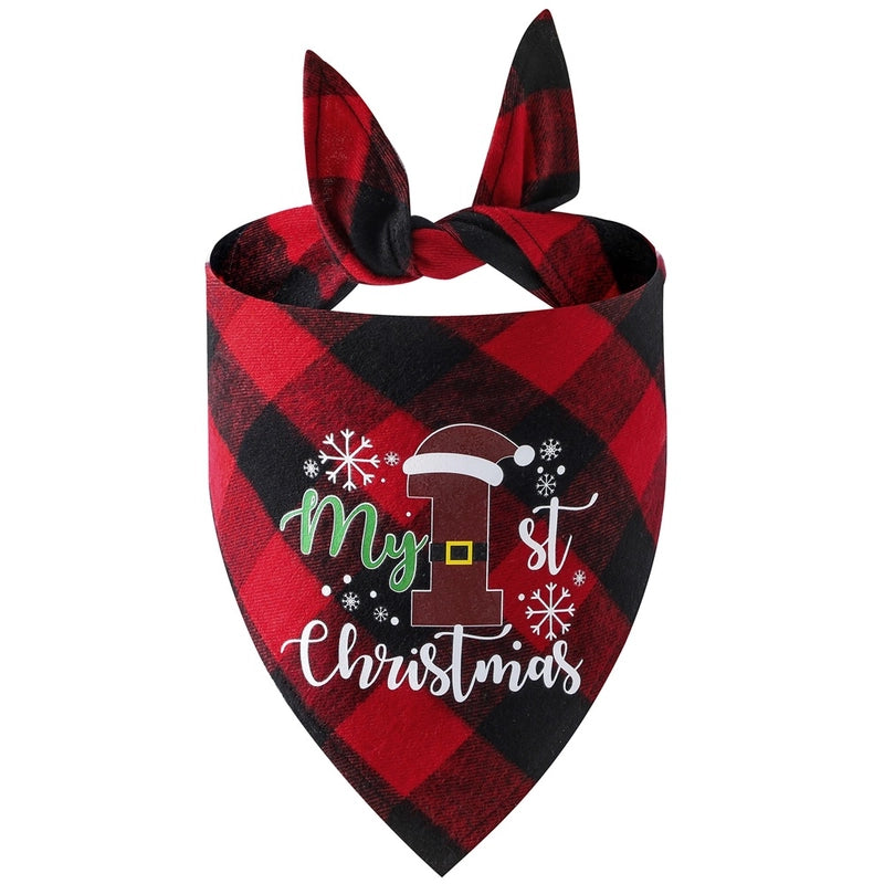 British Style Cotton Christmas Lattice Pet Scarf