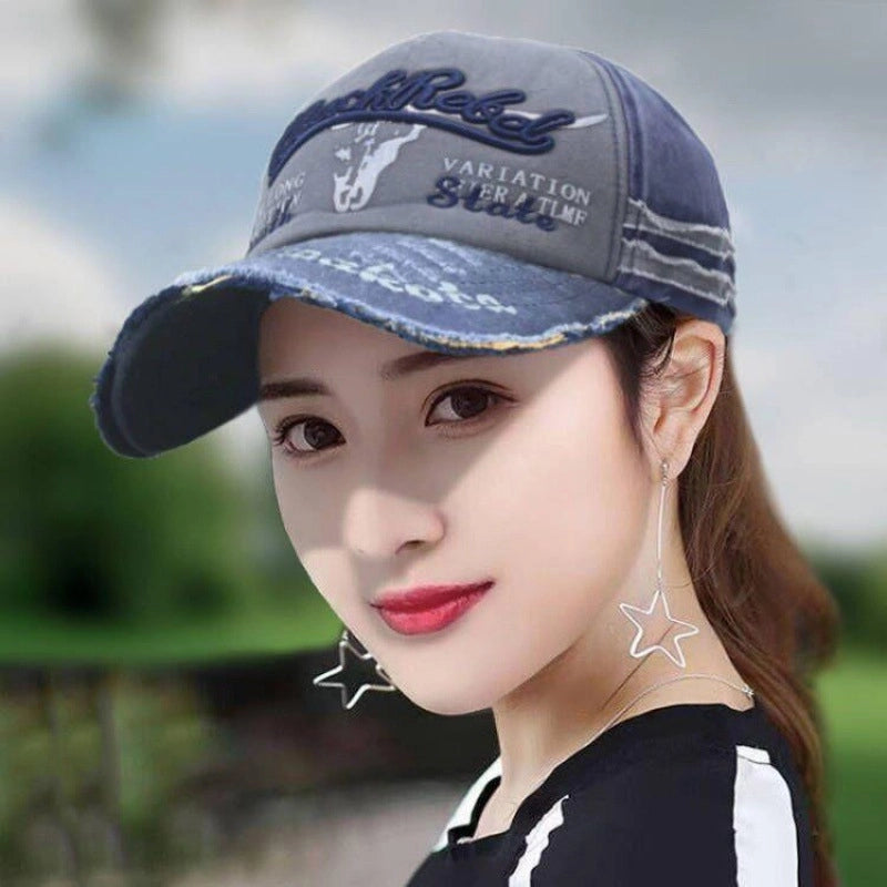 Women's New Hat Spring And Summer Outdoor Sports Baseball Cap American Retro Versatile Sun-proof Embroidered Peaked Cap