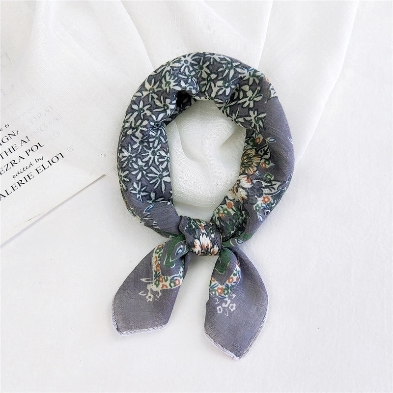 Cotton Linen Small Square Scarf