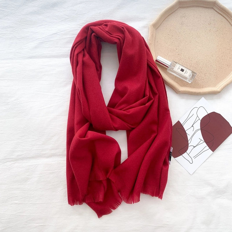 Women's Minimalist Solid Color Imitation Cashmere Scarf